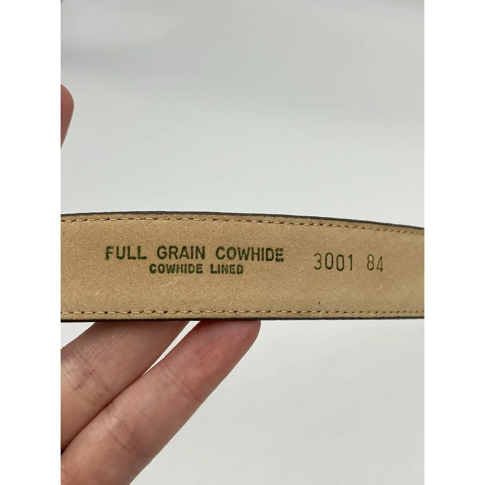 Full Grain Cowhide Dress Belt Gray Men's Size 36/90 Classic Preppy Minimalist‎